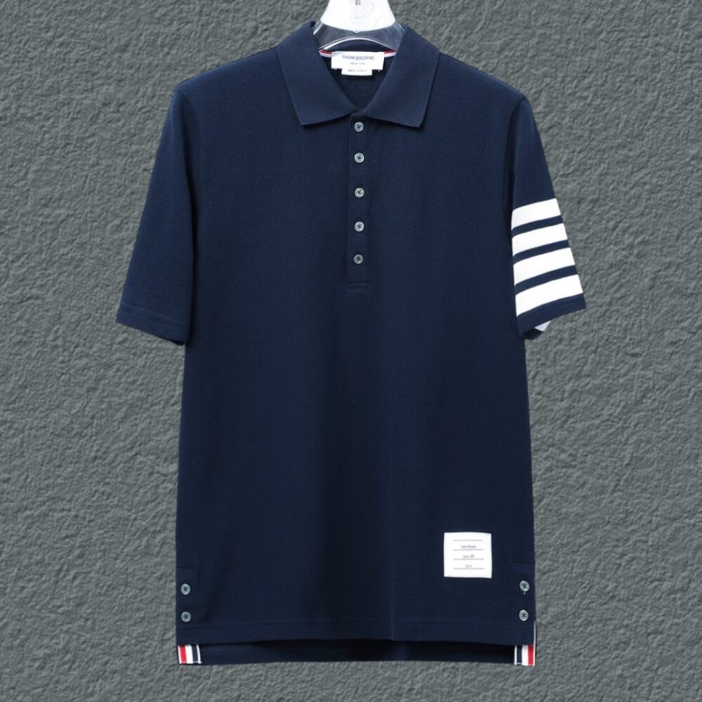 Men's navy short sleeve Thom Browne